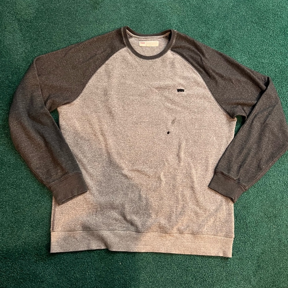 Levis crew sweater charcoal and heather grey